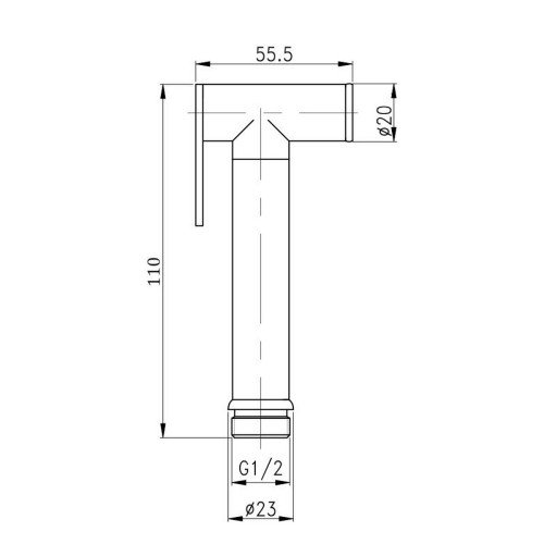 Лійка для гігієнічного душу Qtap Rucni округла QT889910842855OB Black Matt