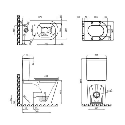 Бачок для унитаза Qtap Scorpio QT14222125ARW2