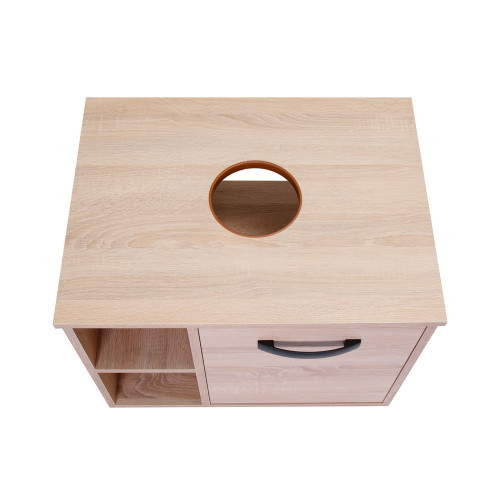 Тумба подвесная Qtap Pisces 600х480х437 Whitish oak со столешницей QT2579TPЛ603WO