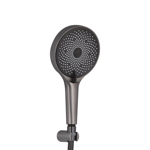 Смеситель для ванны Qtap Slavonice (c душевым гарнитуром) QTSLV259GMB48035 Gunmetal Black PVD