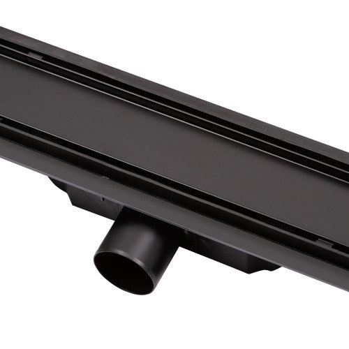 Трап лінійний Qtap Dry Tile304-600MBLA з нержавіючою решіткою 600х70