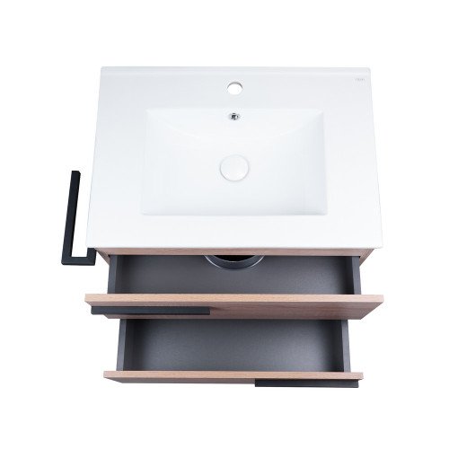 Комплект Qtap Taurus 700х800х437 Whitish oak тумба напольная + раковина врезная QT2471TNT703WO