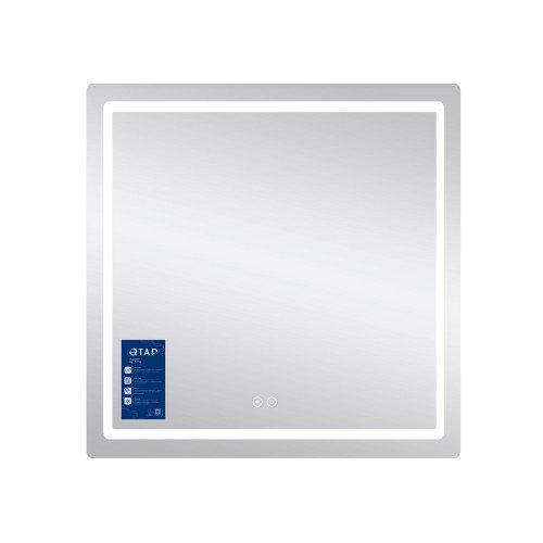 Зеркало Qtap Mideya 800x800 с LED-подсветкой Touch, с антизапотеванием QT2078NCF8080W