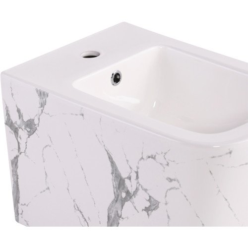 Биде подвесное Qtap Tern 520x350x330 мм, Marble QT17551303GMR