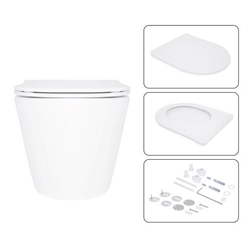 Готовое решение Qtap для ванной комнаты: подвесной унитаз Swan Ultra Quiet 520×360×320 + комплект инсталляции Nest 4 в 1 (квадратная клавиша Satin)
