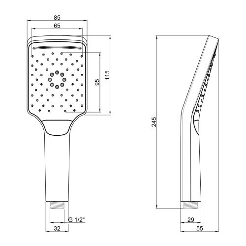 Лейка для ручного душа Qtap Rucni A086N3KCC