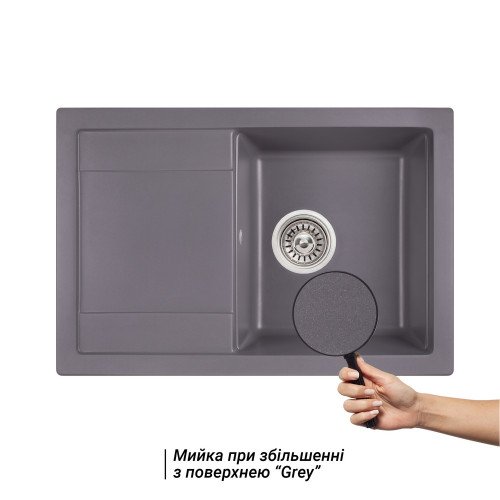 Кухонна мийка Qtap CS 7449 Grey (QT7449GRE471)
