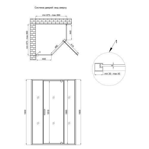 Душова кабіна Qtap Leo BLA10995-AC6 90x90 см, скло Clear 6 мм, покриття CalcLess без піддона