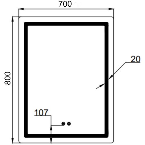 Зеркало Qtap Mideya (MI2) 700х800 с LED-подсветкой Touch, с антизапотеванием, диммером, рег. яркости QT2078DCF7080