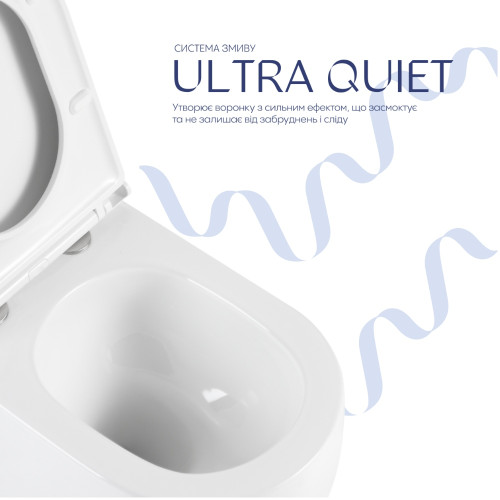 Унитаз подвесной Qtap Taurus Ultra Quiet 515×360×350 мм, White, с сиденьем Slim Duroplast / Soft-close / Quick Release QTTAU26W49116
