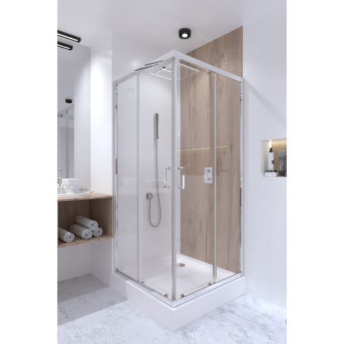 Набор Qtap душевая кабина Taurus CRM1099SC6 Clear + поддон Unisquare 309915