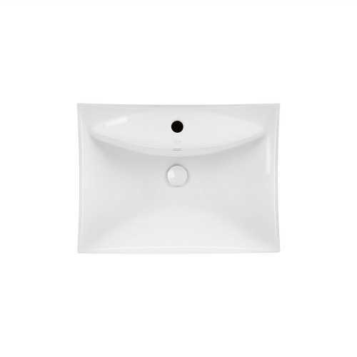 Раковина подвесная моноблок Qtap Presto 600х450х405mm White с донным клапаном QT2411G822W