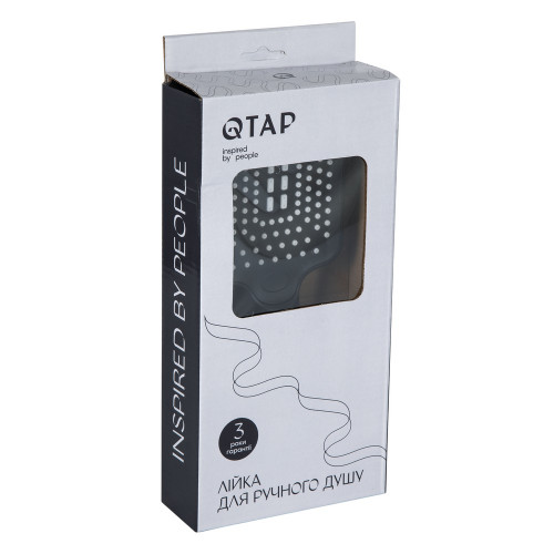 Лейка для ручного душа Qtap Rucni 245x95 мм прямоугольная QTRUC125BLM45780 Black Matt
