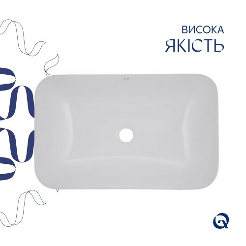 Комплект Qtap Scorpio: Раковина врезная прямоугольная 610х380х150 мм White + Донный клапан PU02