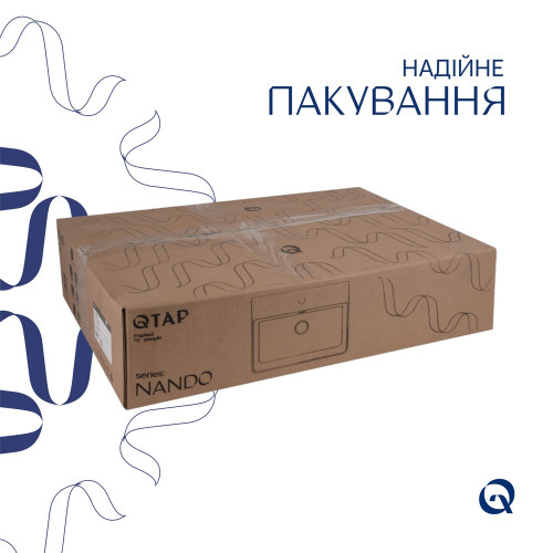 Комплект Qtap Nando LT: Раковина подвесная прямоугольная 600х440х130 мм White + Донный клапан PU02O