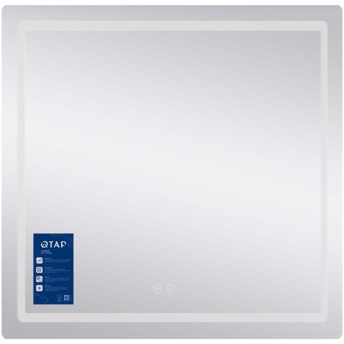 Зеркало Qtap Mideya (MI2) 700х800 с LED-подсветкой Touch, с антизапотеванием, диммером, рег. яркости QT2078DCF7080