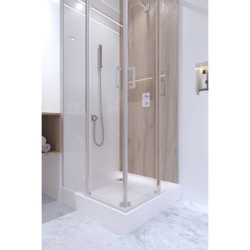 Набор Qtap душевая кабина Taurus WHI1099SC6 Clear + поддон Unisquare 309915