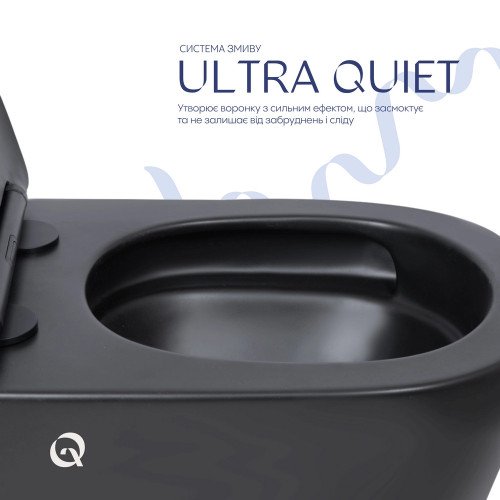 Унитаз подвесной Qtap Scorpio Ultra Quiet с сиденьем с сиденьем Soft-Close MATT BLACK QT14332380AMB