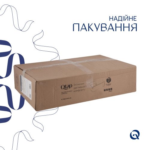 Комплект Qtap Dove: Раковина накладная овальная 625x415x150 мм White + Донный клапан PU02O