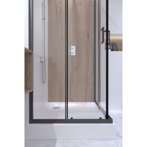 Набір Qtap душова кабіна Taurus BLA1099SC6 Clear + піддон Unisquare 309915