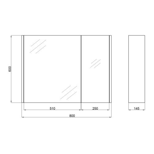 Дзеркальна шафа підвісна Qtap Scorpio 800х600х145 White QT1477ZP801W