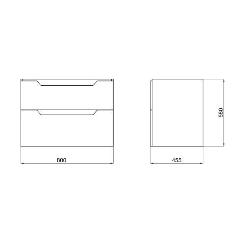 Тумба підвісна Qtap Scorpio 810х585х460 Graphite QT1474TPВ802G