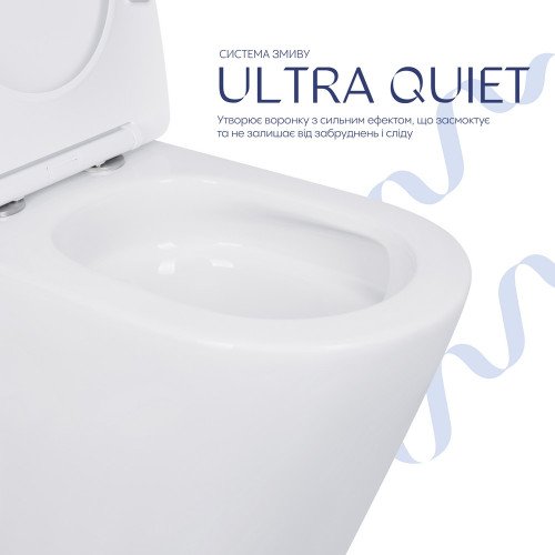 Унітаз-компакт Qtap Scorpio безободковий Ultra Quiet з сидінням Soft-close QT14222125AUQW