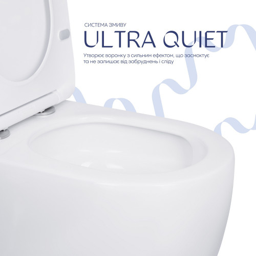 Унитаз-компакт Qtap Robin Ultra Quiet безободковый с сиденьем Soft-close QT13222128AUQ1W