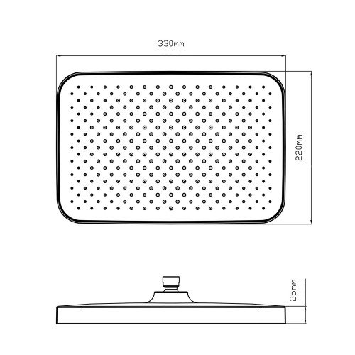 Лейка для верхнего душа Qtap Hlavova 330x220мм прямоугольная QTHLA107CRM45944 Chrome