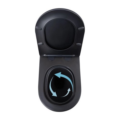 Унитаз подвесной Qtap Scorpio Ultra Quiet с сиденьем с сиденьем Soft-Close MATT BLACK QT14332380AMB