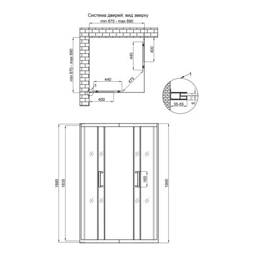 Душова кабіна Qtap Taurus CRM1099SC6 89х89 см, скло Clear 6 мм покриття CalcLess, без піддона