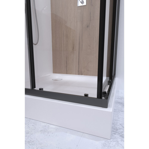 Набір Qtap душова кабіна Taurus BLA1099SC6 Clear + піддон Unisquare 309915