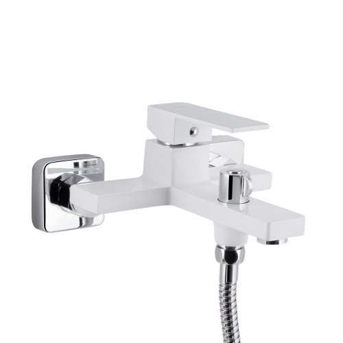 Смеситель для ванны Qtap Gemini (c душевым гарнитуром) QTGEM259CRW45683 Chrome/White