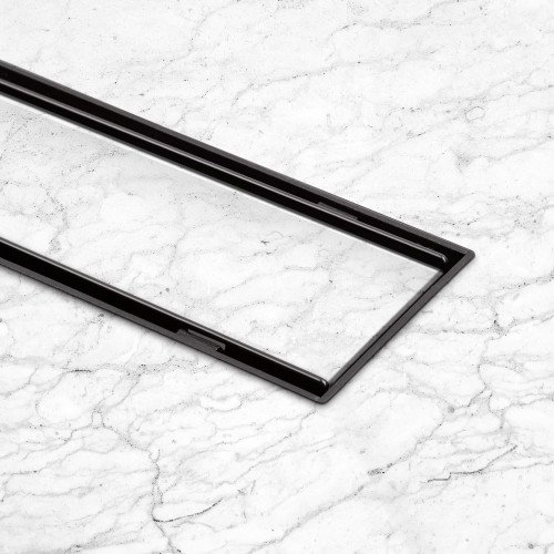 Трап лінійний Qtap Dry Tile304-800MBLA з нержавіючою решіткою 800х70