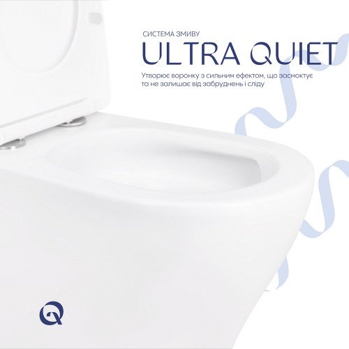 Унитаз-компакт Qtap Cardinal Ultra Quiet безободковый с сиденьем Soft-close QT04222168AUQ3W