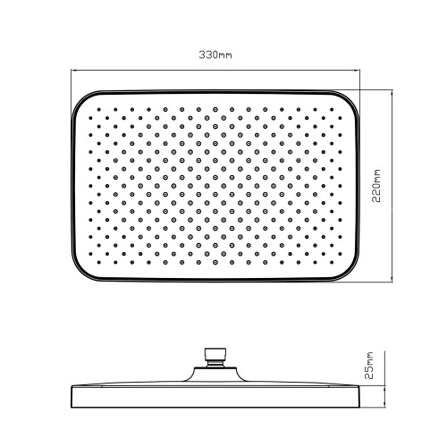 Лейка для верхнего душа Qtap Hlavova 330х220 мм прямоугольная QTHLA107BLM45945 Black Matt