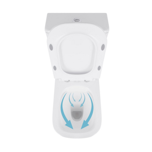 Унитаз-компакт Qtap Presto Quadro безободковый с сиденьем Soft-close QT24221215AW