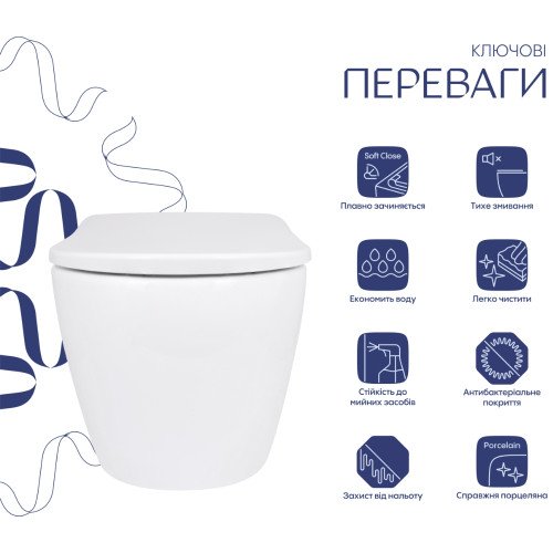 Унітаз підвісний Qtap Robin ML Ultra Quiet 520x365x365 мм, з сидінням Soft-close MagLock, White QTROBML26W49623