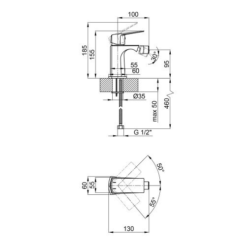 Змішувач для биде Qtap Lodenice QTLOD2030101C Chrome
