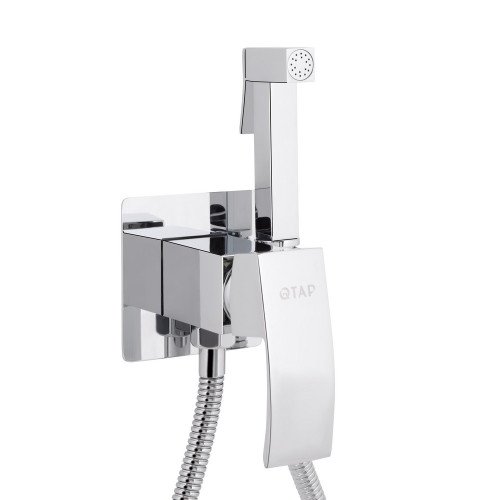 Набор для гігієнічного душу Qtap Swan Cascada прямокутний QTSWA262CRM45567 Chrome Набор для гігієнічного душу Qtap Swan Cascada прямокутний QTSWA262CRM45567 Chrome