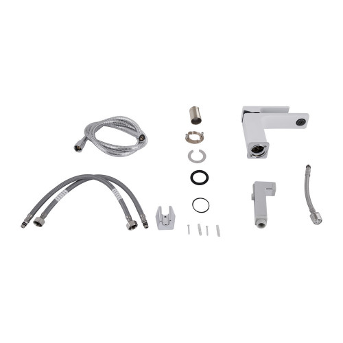 Смеситель для раковины Qtap Gemini (с гигиеническим душем) QTGEM272CRW45691 Chrome/White