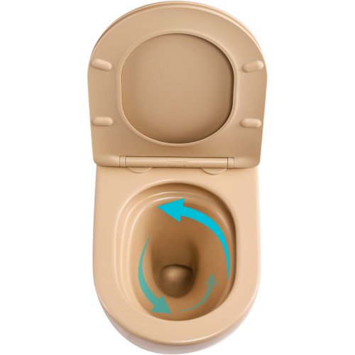 Унитаз подвесной Robin Ultra Quiet 490×365×325 мм, Beige, с сиденьем Slim Duroplast / Soft-close / Quick Release QT13332381АSSB Qtap