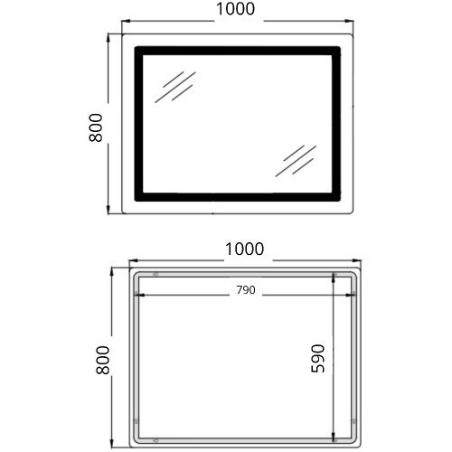 Зеркало Qtap Cardinal (CA2) 1000х800 с LED-подсветкой Touch, с антизапотеванием, с диммером, рег. темп. цвета (3000-6500K) QT0478C1008048455