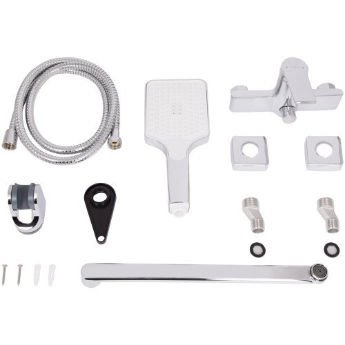 Смеситель для ванны Qtap Arvin с длинным поворотным изливом и душевым гарнитуром QTARV260CRM48641 Chrome