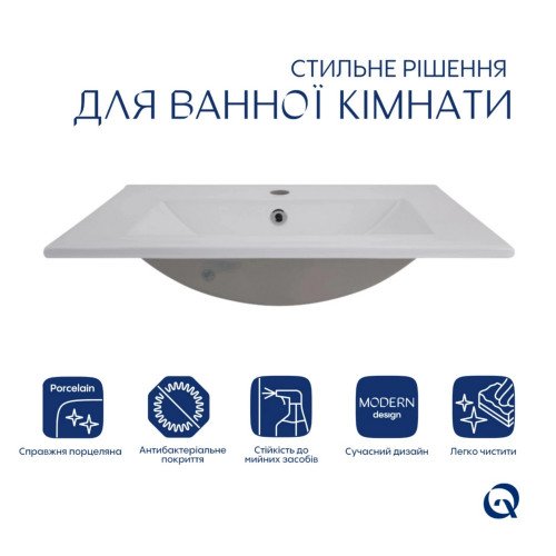 Комплект Albatross: Раковина врезная мебельная 620x460x180 мм, White, прямоугольная + Донный клапан Pop-up PU02O