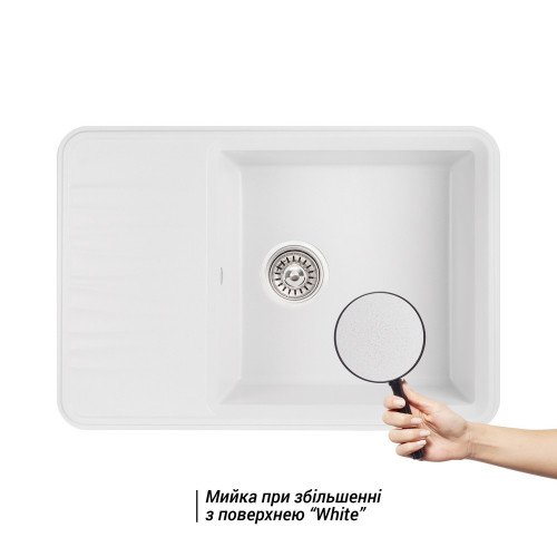 Кухонная мойка Qtap CS 7440 WHI (QT7440WHI650)