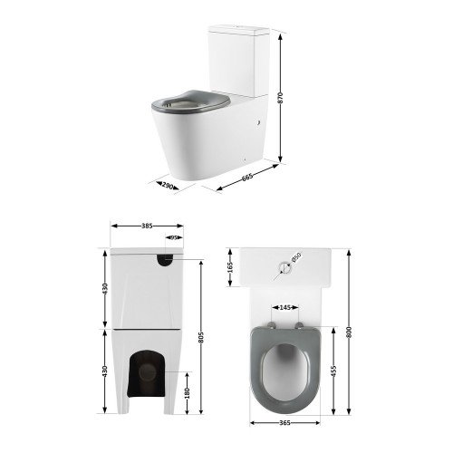 Унитаз напольный Qtap Freedom инклюзивный Rimless безободковый с сиденьем Soft-Close WHITE QT22226098W