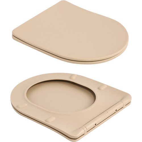 Унитаз подвесной Robin Ultra Quiet 490×365×325 мм, Beige, с сиденьем Slim Duroplast / Soft-close / Quick Release QT13332381АSSB Qtap
