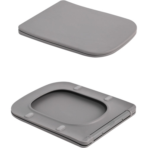 Унитаз подвесной Tern Ultra Quiet 490×365×325 мм, Stone Grey, с сиденьем Slim Duroplast / Soft-close / Quick Release QT17332303ASSG Qtap