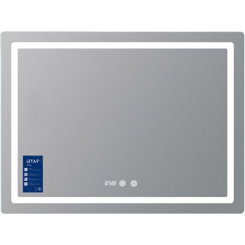 Зеркало Qtap Mideya (MI2) 800х600 с часами, с LED-подсветкой Touch, с антизапотеванием, диммером, рег. яркости QTMID80060049265